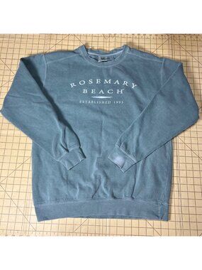 Comfort Colors Rosemary Beach Sweatshirt M Garment Dyed Blue Cotton/Poly Blend C